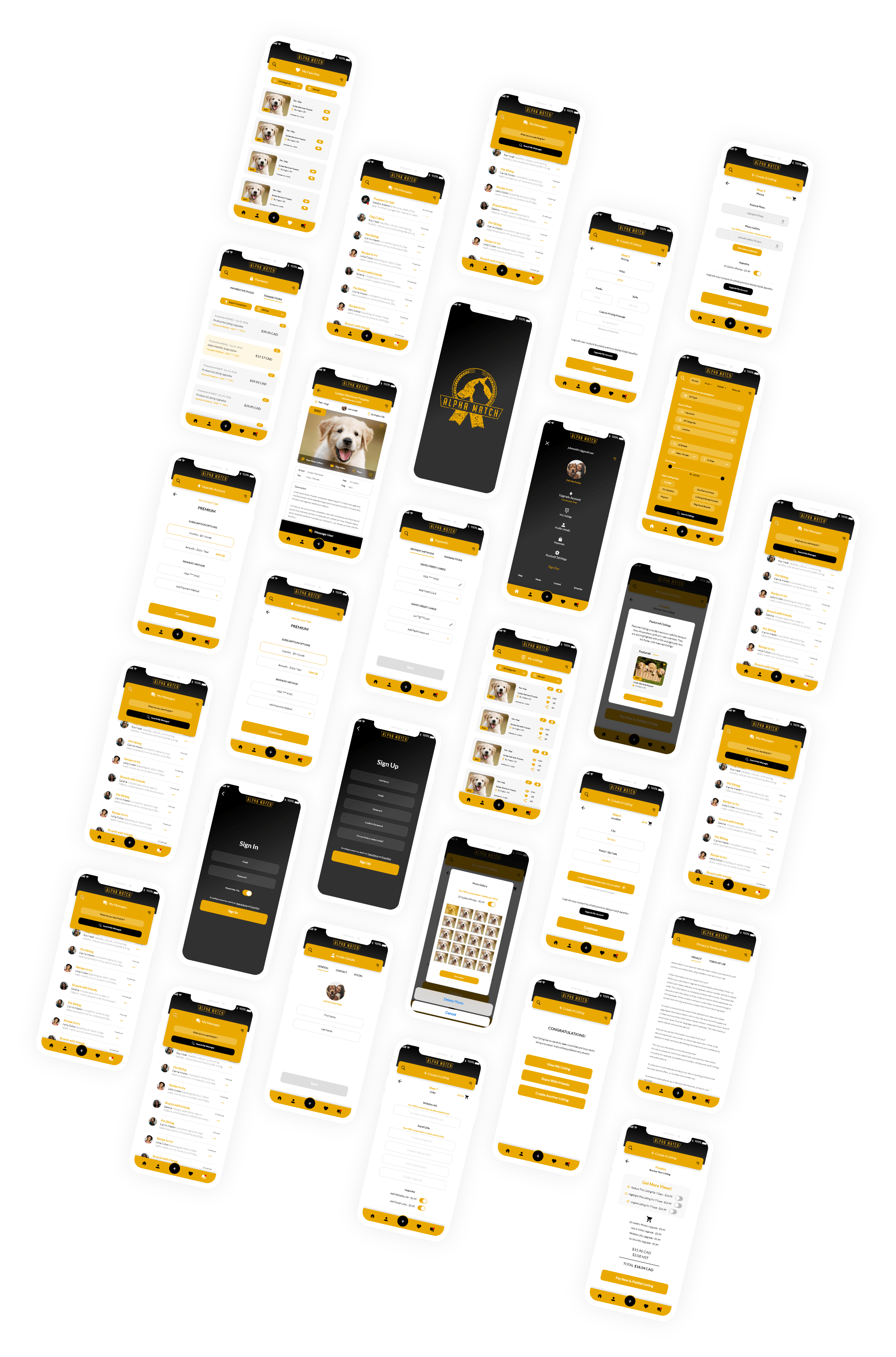 alpha match user interface