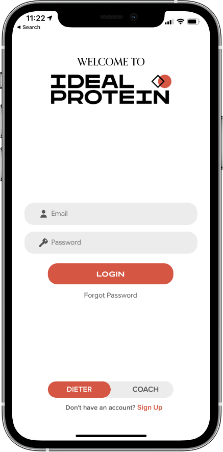 ideal protein login screen
