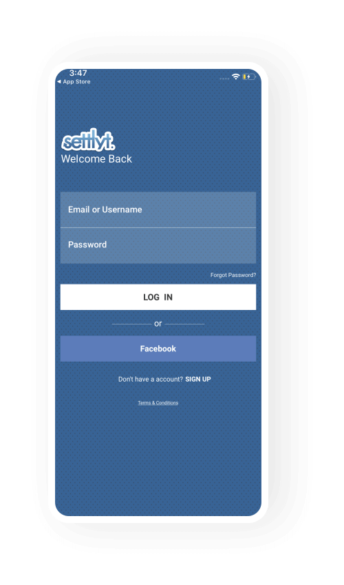 login screen settlyt