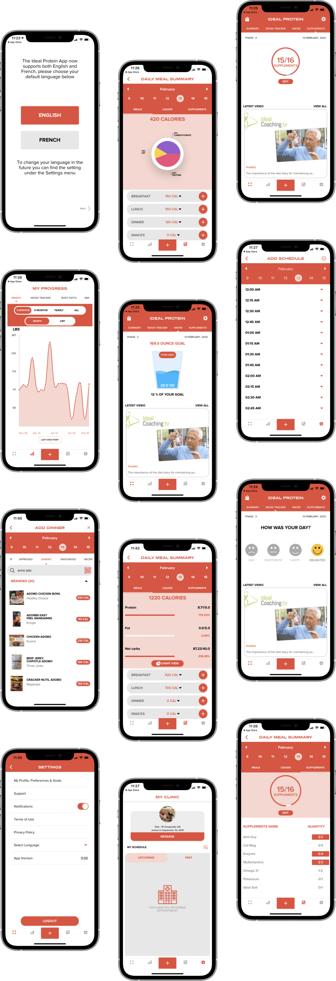 ui design main screen ideal protein